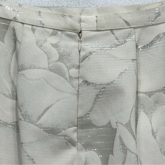 Anna Molinari Italy Floral Jacquard Blazer Skirt Suit Set Metallic Silver 10 - Picture 9 of 15